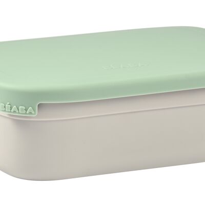 BEABA, Lunch box in acciaio inox grigio velluto/verde salvia