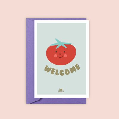 Grußkarte - Willkommen Tomate