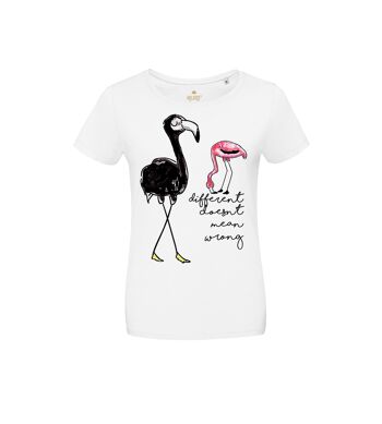 T-shirt femme flamant rose noir 1