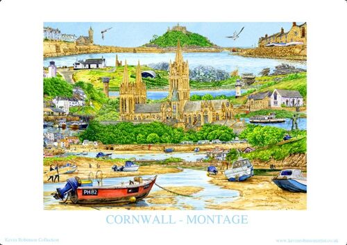 Cornwall, montage A4 print
