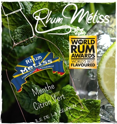 Rhum arrangé Métiss Menthe - Citron vert 23,7°