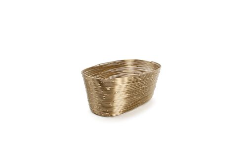 Draadmand 17,5x10xH7cm goud Wire