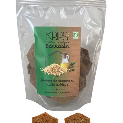 KRIPS - Tuiles de crêpes sarrasin aux graines de sésame et Huile d'olive - chips de sarrasin