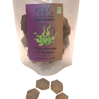 KRIPS - Tuiles de crêpes sarrasin à l'algue sauvage de Bretagne - chips de sarrasin