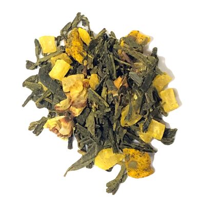 Tè verde a foglia intera | Tonico curativo del dottor Khan (ananas e curcuma)