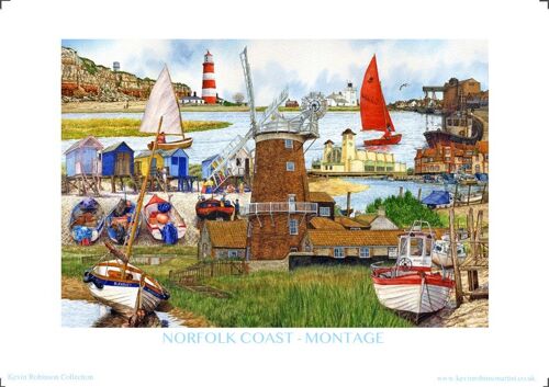 NORFOLK COAST MONTAGE PRINT.