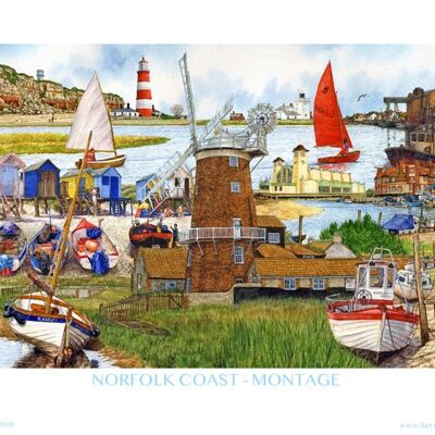 NORFOLK COAST MONTAGE PRINT.