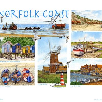 IMPRESSION MULTI-IMAGES DE LA CÔTE NORFOLK.