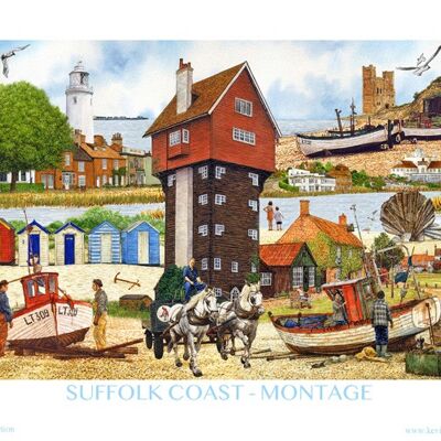 SUFFOLK COAST MONTAGE PRINT.