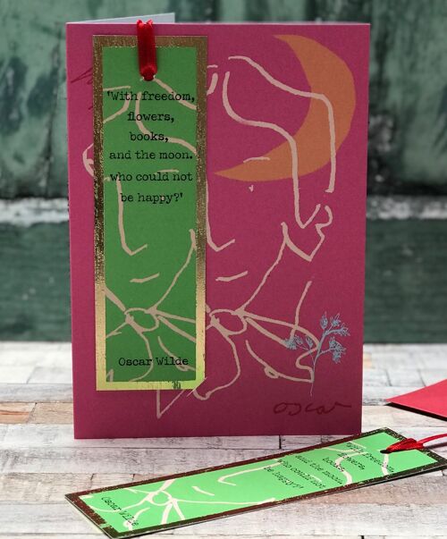 'Freedom and Flowers' Oscar Wilde Bookmark Card