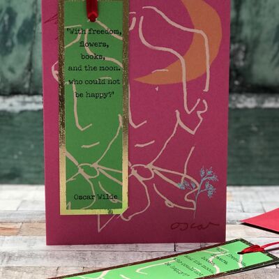 'Freiheit und Blumen' Oscar Wilde Lesezeichenkarte