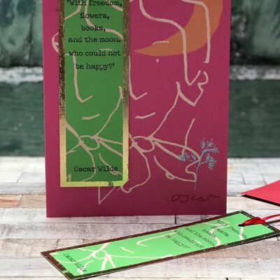 'Freedom and Flowers' Oscar Wilde Bookmark Card