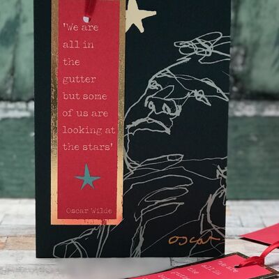 Tarjeta marcapáginas 'Mirando las estrellas' de Oscar Wilde
