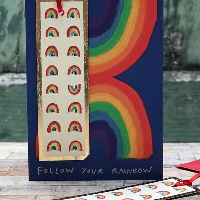 'Follow your Rainbow' Bookmark Card