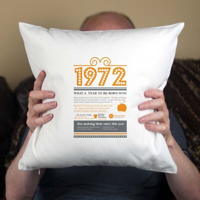 50th Birthday Gift Retro History for 1972 Cushion