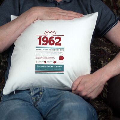 60th Birthday Gift Retro History for 1962 Cushion