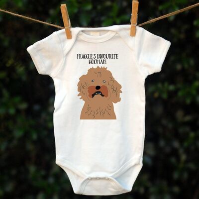 Personalised Babygrow Dog's Favourite Human, - Pre-drawn or Photo Upload
