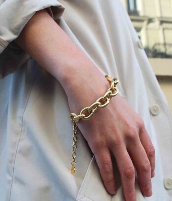 Bracelet chaîne large Rita Or | Bijoux faits main en France 5