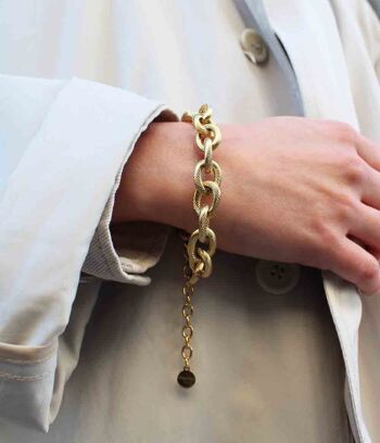 Bracelet chaîne large Rita Or | Bijoux faits main en France 7