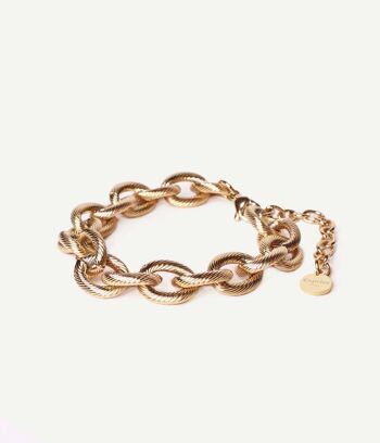 Bracelet chaîne large Rita Or | Bijoux faits main en France 8