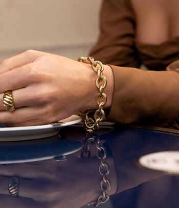 Bracelet chaîne large Rita Or | Bijoux faits main en France 1