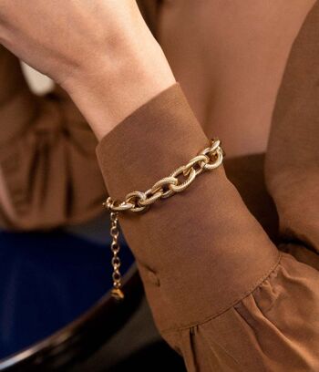 Bracelet chaîne large Rita Or | Bijoux faits main en France 3