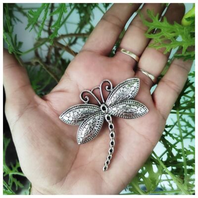 Spilla libellula per giacche, libellula d'oro o d'argento, mantelli stretti, scollature strette, spilla per fazzoletti, regalo perfetto per la madre, regalo per natale, regalo utile