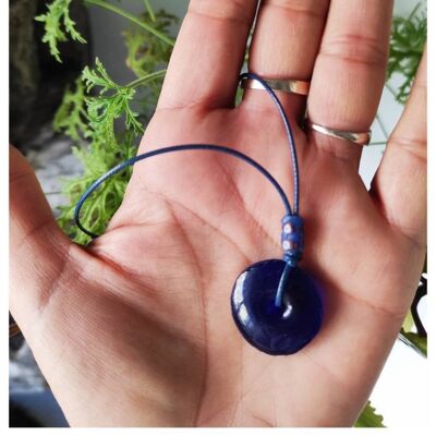 Collana in vetro riciclato, collana africana, collana in vetro, amanti della natura, collana ecologica, ciondolo riciclato, puro artigianato