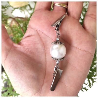 Pearl brooch for clothes, brooch pin, pasmina clips, scarf brooch, cute christmas gift for mom, useful gift for wife