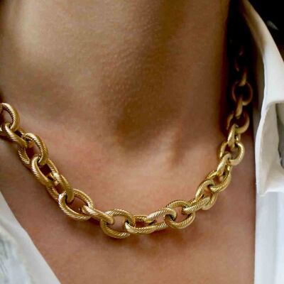 Rita collana a catena grossa in oro | Gioielli fatti a mano in Francia