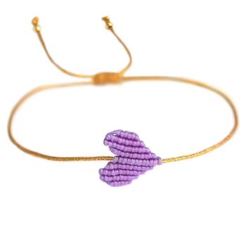 Bracelet coeur lilas 2