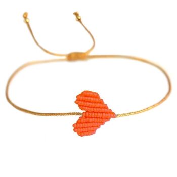 Bracelet coeur orange 2