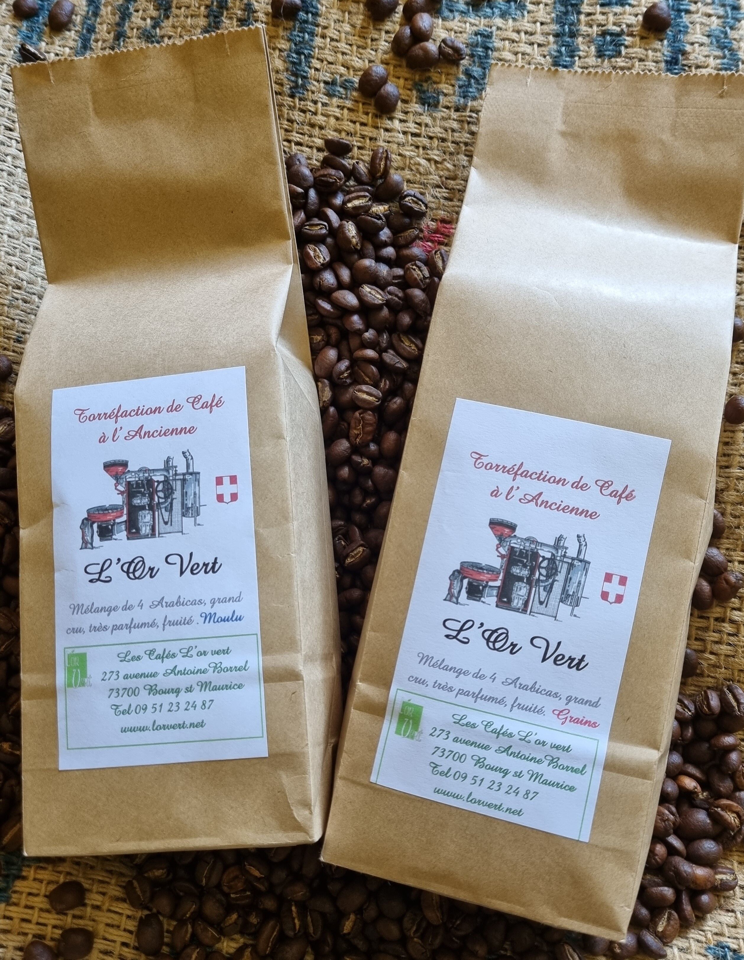 Café Blend maison L'Or Vert - contenant de 250 gr en Moulu