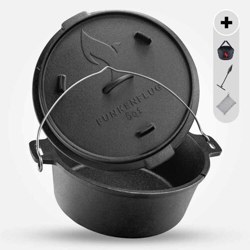 Eingebrannter Dutch Oven ohne Füsse ca. 14 Liter (14 QT)