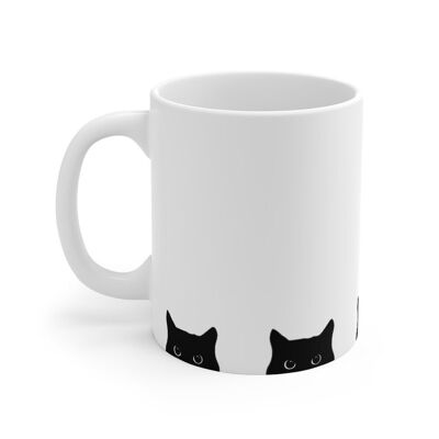 11oz coffee mug with black cats