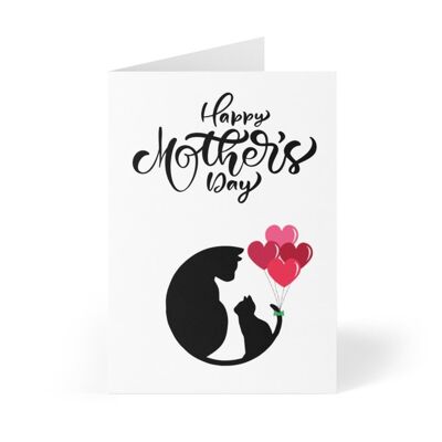 Happy Mother's Day Card with black cats. - Card blank inside