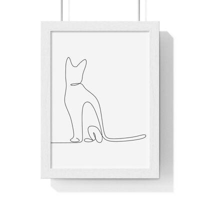 Line art with cat, single line drawing with a cat, ideal gift for the cat lover, minimalist scandinavian print.