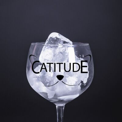 Cat gin balloon glass with cat face. Perfect gift for the cat lover