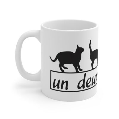 Un Deux Trois Cat Mug, Cat Mug, Cat Gifts, Cat Present, Cat Lovers Mugs, Birthday Gifts, Funny Gifts, Funny Mug