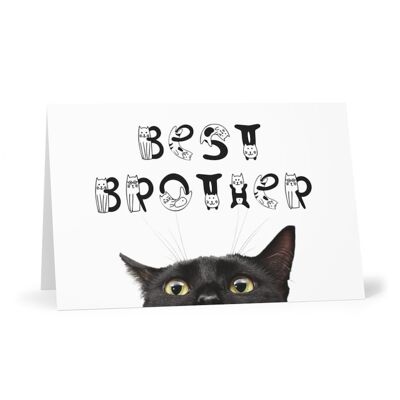 Best brother card with cats, Brother card from the cat! - Card blank inside