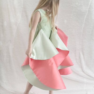 Ena Dress - Green/Coral