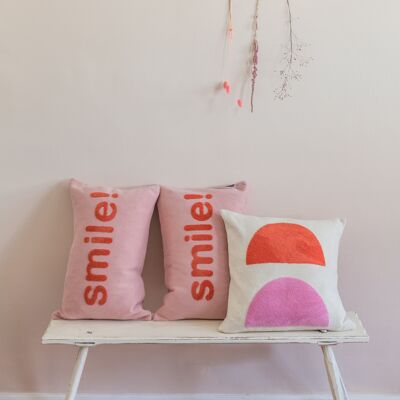 Funda de almohada Smile rosa