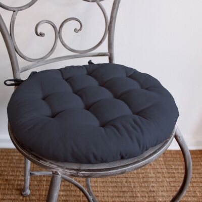 Round quilted pancake, Black, 38cm, 100% cotton, PANAMA Collection