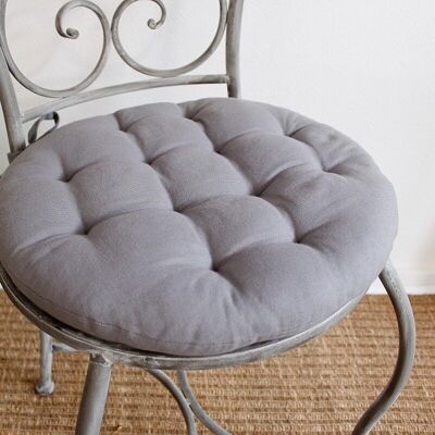 Round quilted pancake, Grey, 38cm, 100% cotton, PANAMA Collection