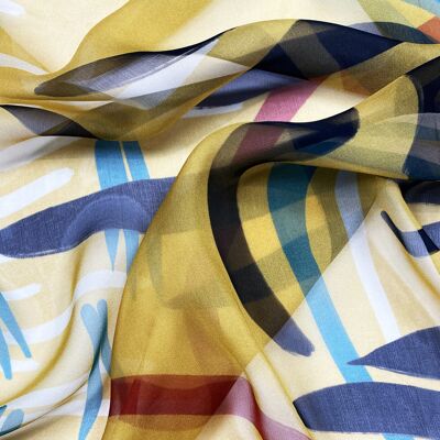 100% silk chiffon Federica square - GOTS certified scarf