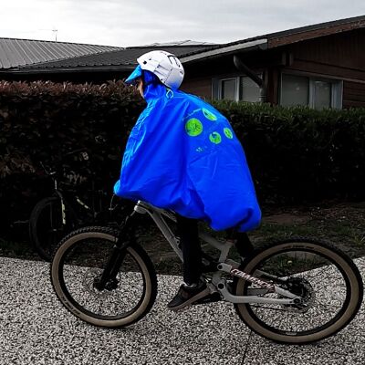 FULAP Jr, Protection Pluie Poncho Cape Velo Recyclé, Kinder, Blau