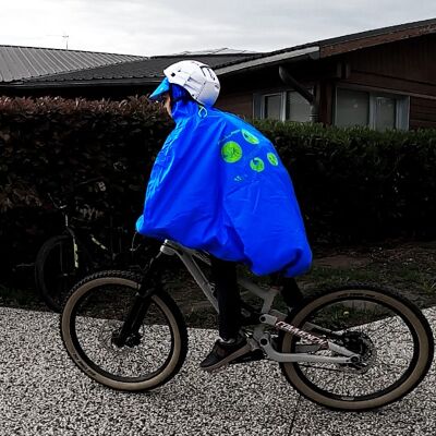 FULAP Jr, Poncho de protección pluie capa vélo reciclado, niño, Bleu