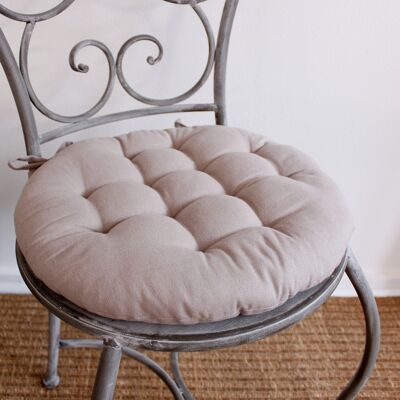 Round quilted pancake, Natural Beige, 38cm, 100% cotton, PANAMA Collection
