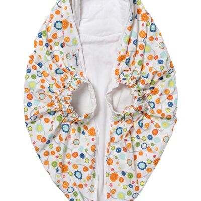 Portabebés - Snugglebundl Baby Buttons, blanco con diseño de botones de colores