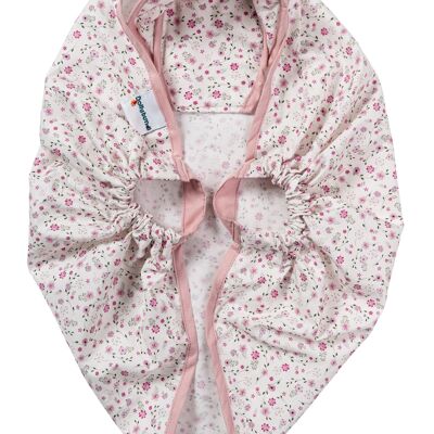 Tragehilfe für Babypuppen mit Blumenmuster - Snugglebundl Dollybundl, pink